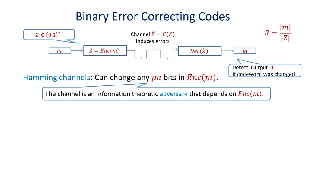 binary error correcting codes