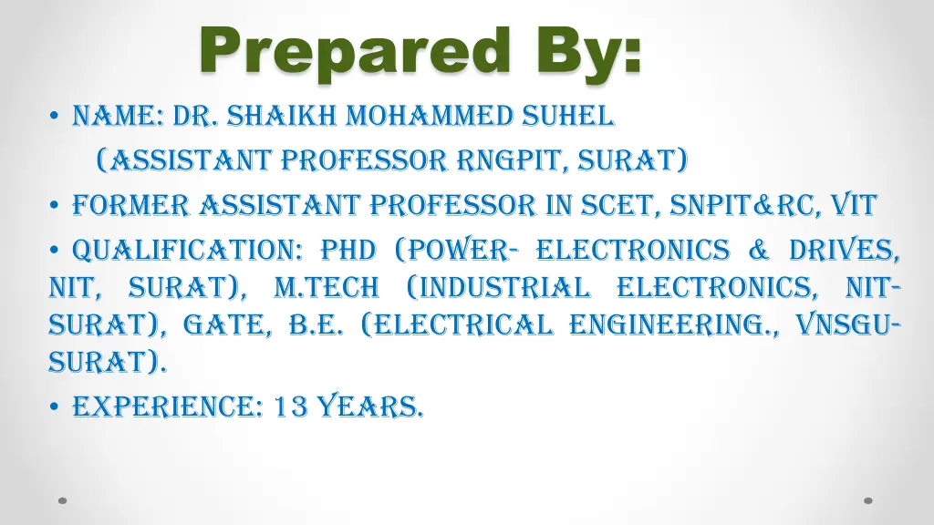 prepared by name dr shaikh mohammed suhel
