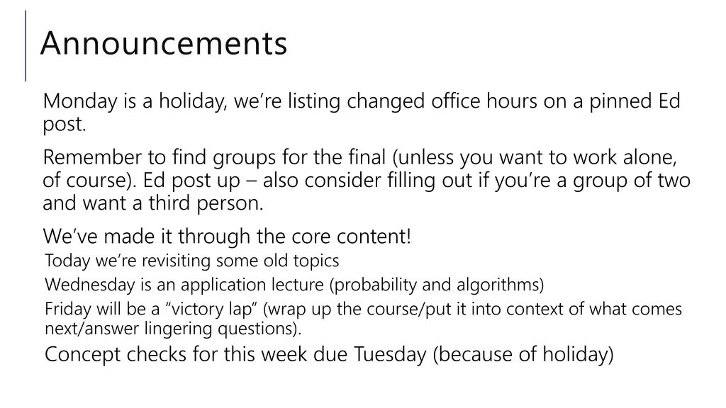 announcements