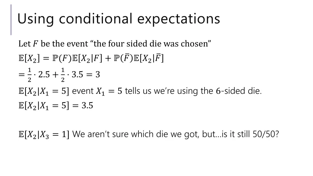 using conditional expectations