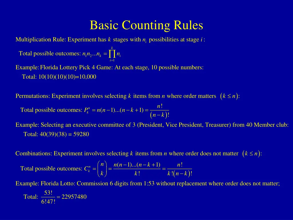 basic counting rules