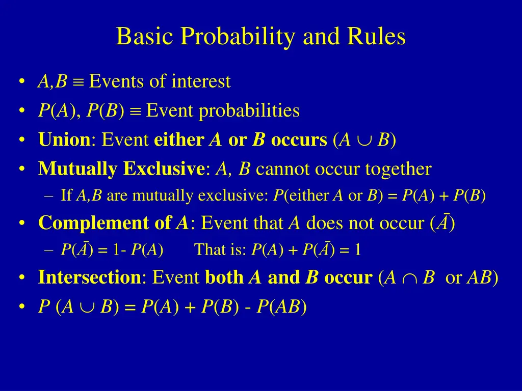 basic probability and rules