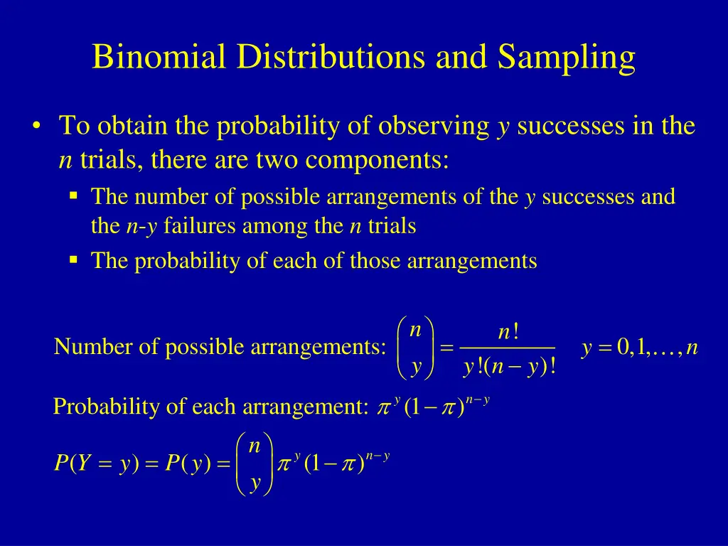 binomial distributions and sampling