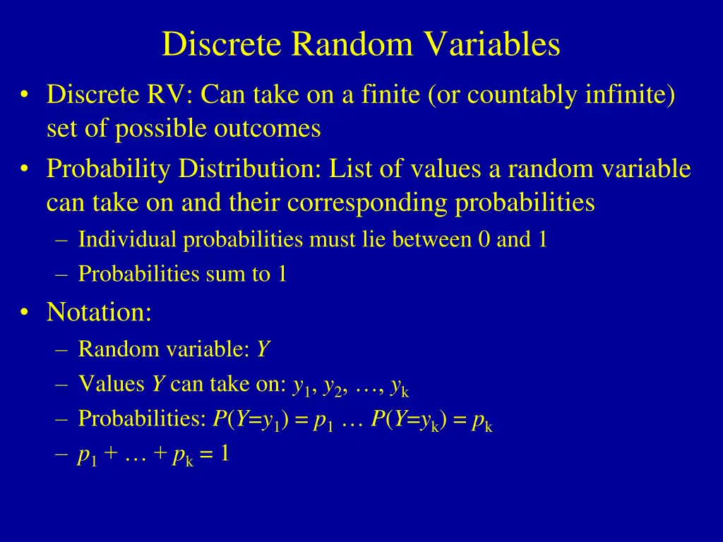 discrete random variables