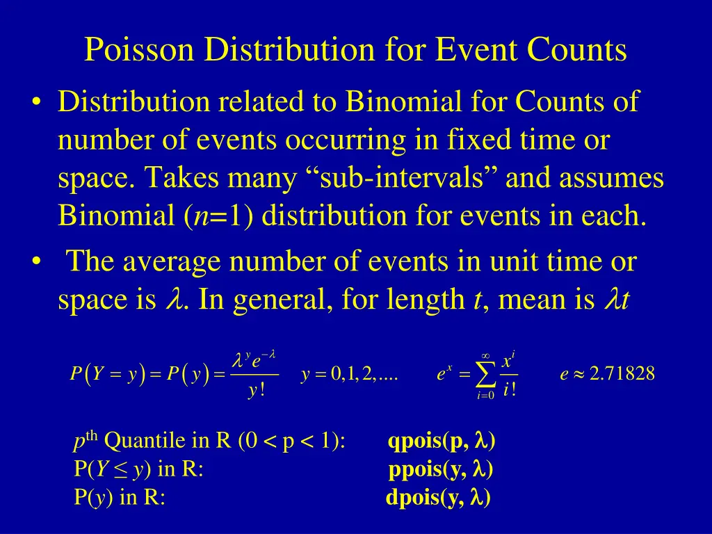 poisson distribution for event counts