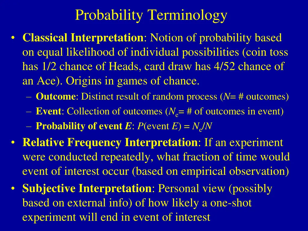 probability terminology