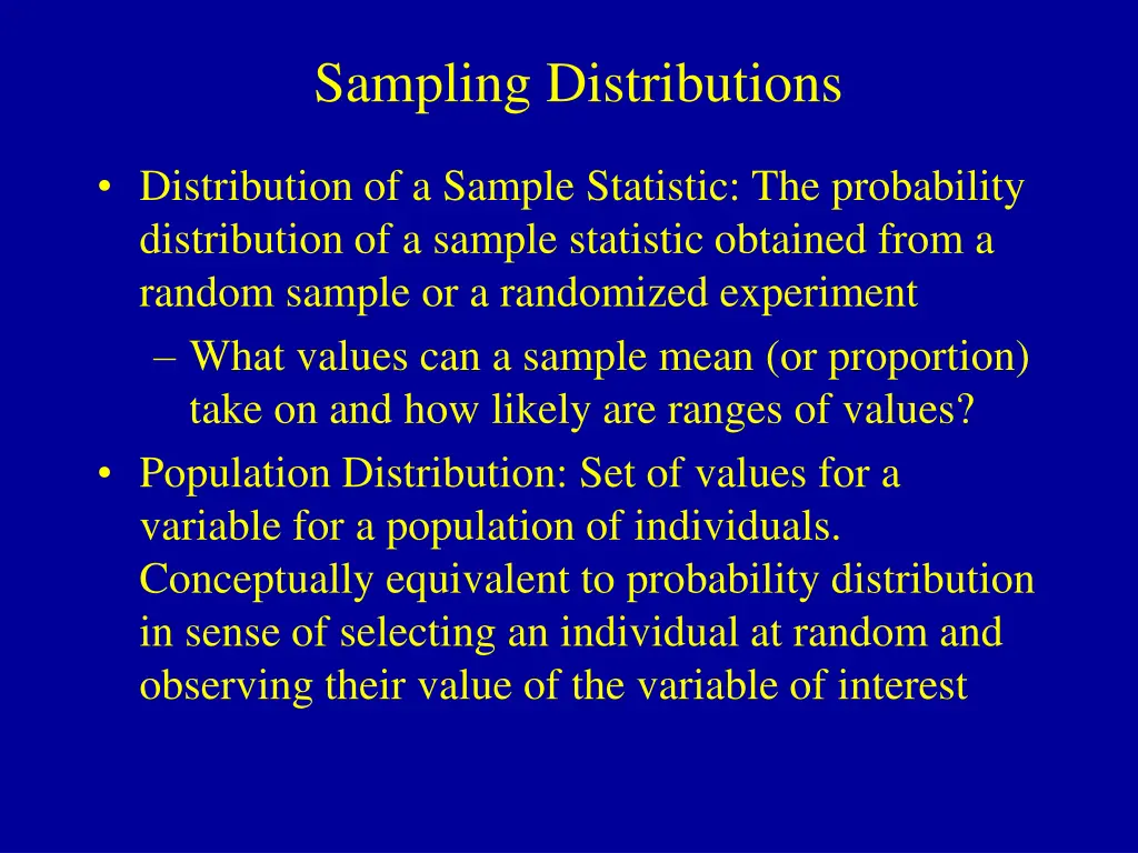 sampling distributions