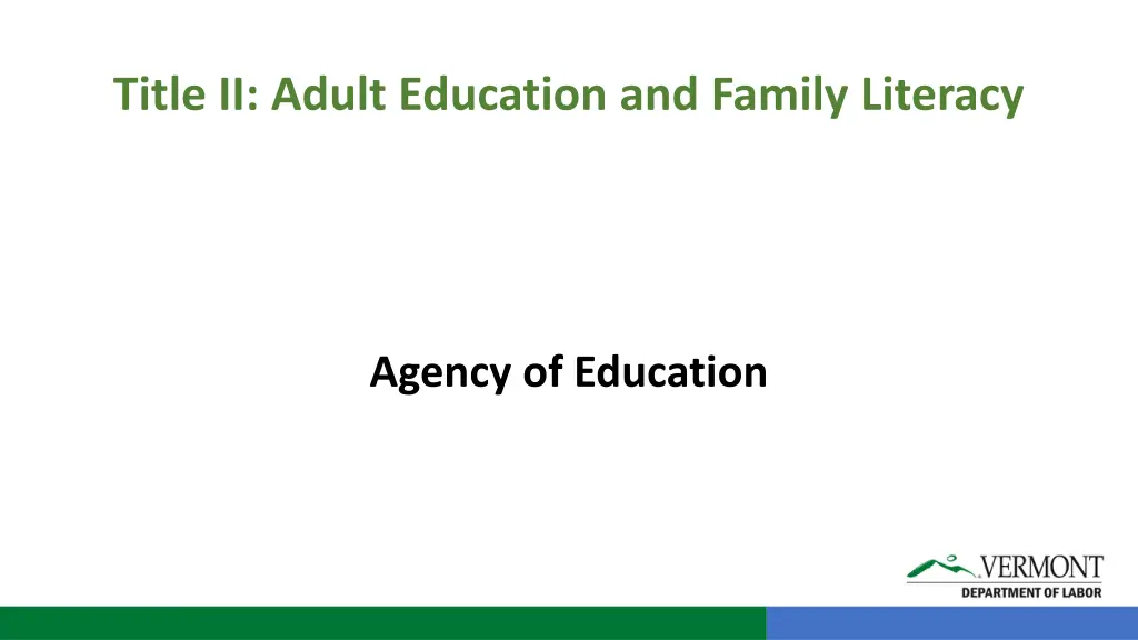 title ii adult education and family literacy