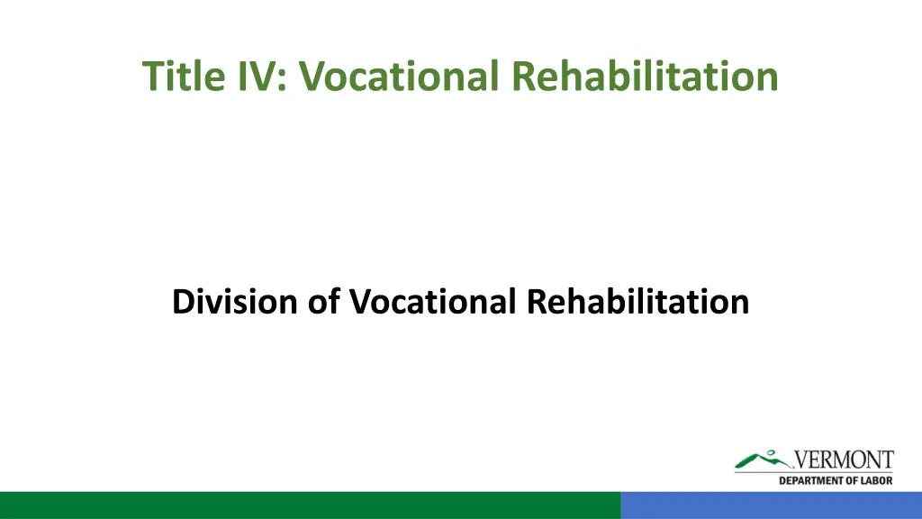title iv vocational rehabilitation