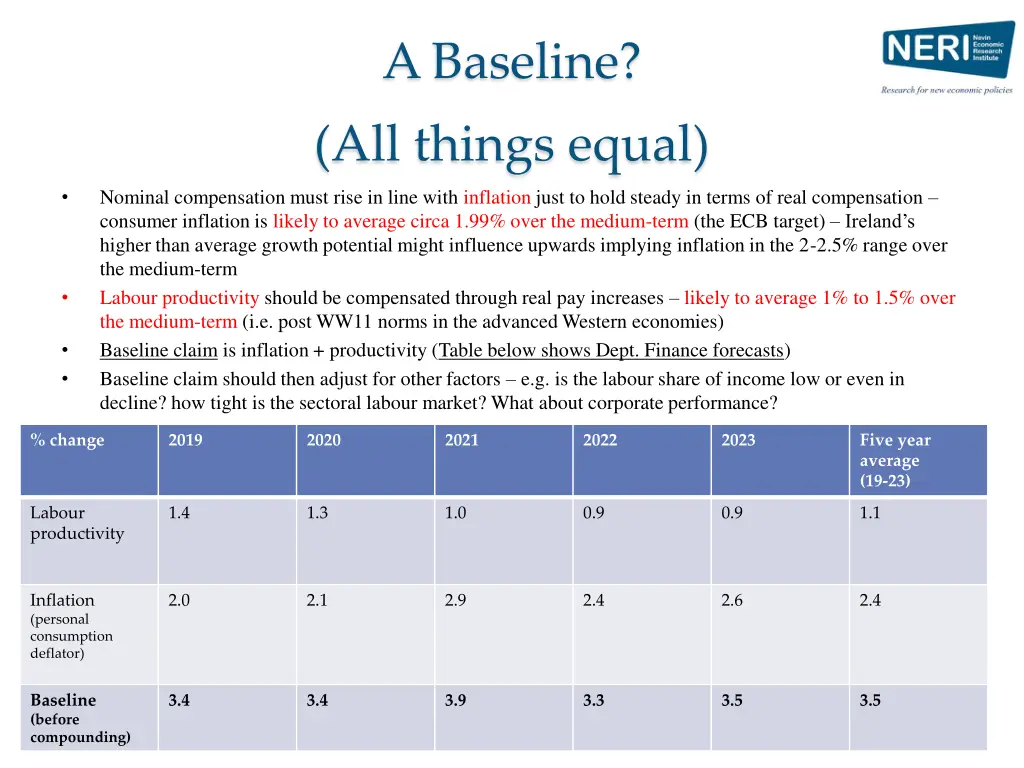 a baseline