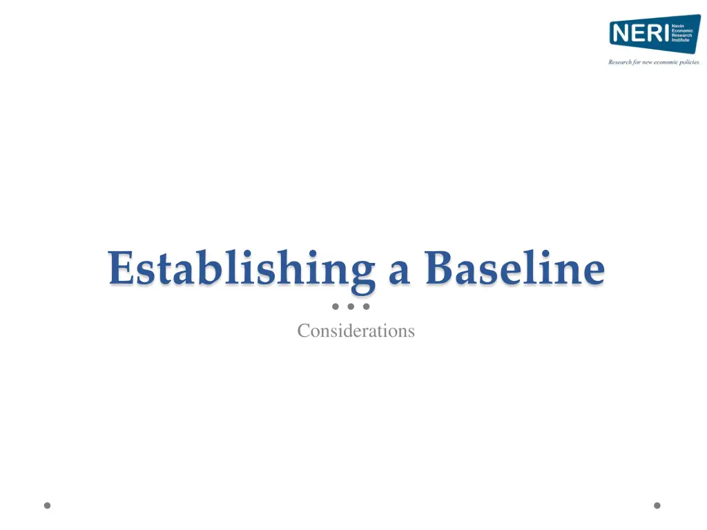 establishing a baseline