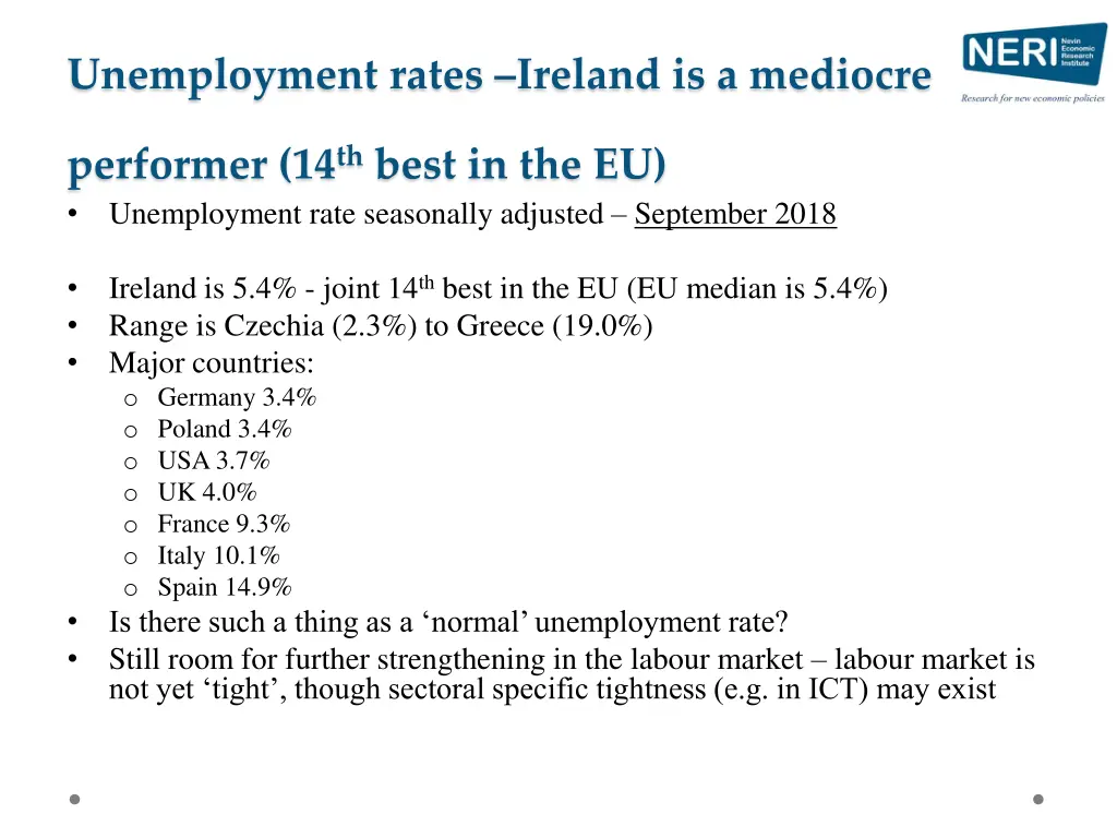 unemployment rates ireland is a mediocre