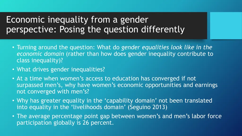 economic inequality from a gender perspective