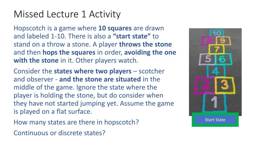 missed lecture 1 activity 1