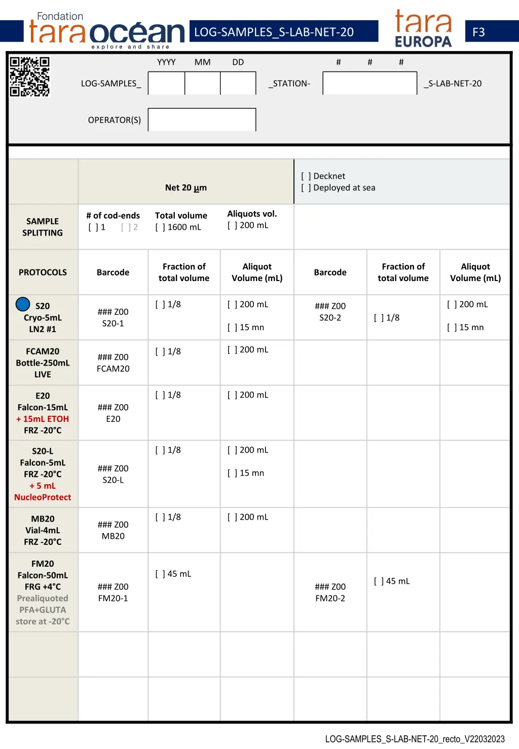 log samples s lab net 20
