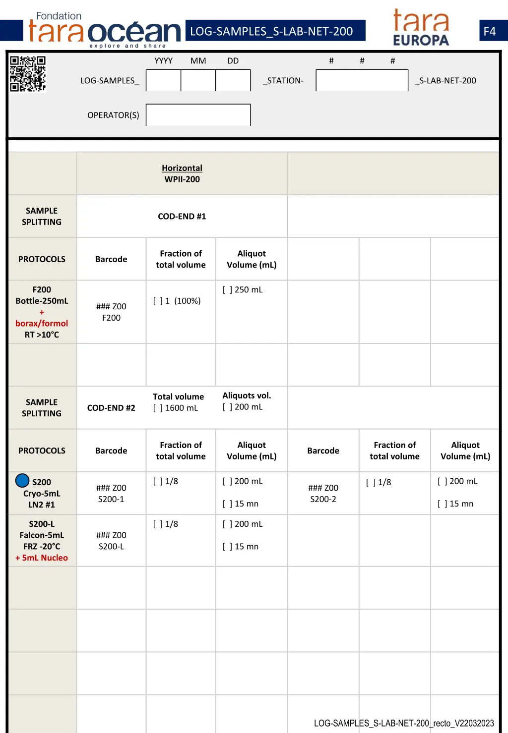 log samples s lab net 200