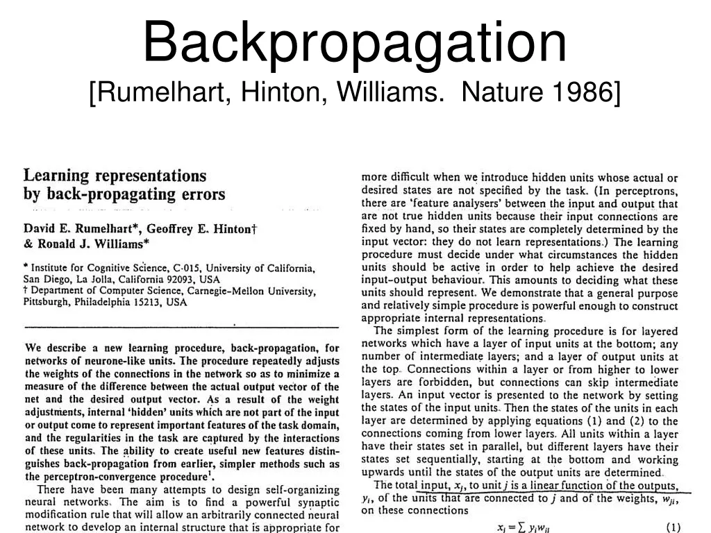backpropagation rumelhart hinton williams nature