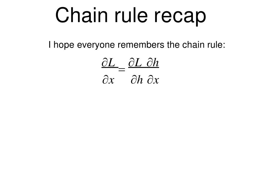 chain rule recap