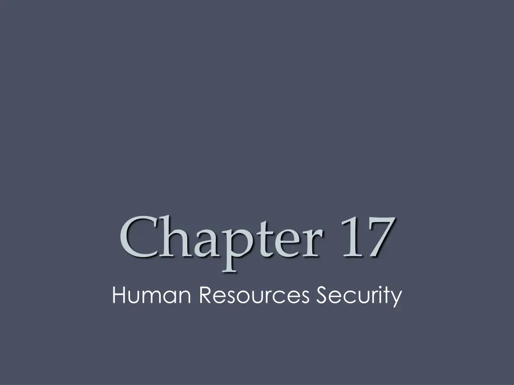 chapter 17 human resources security