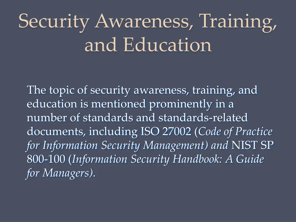 security awareness training and education
