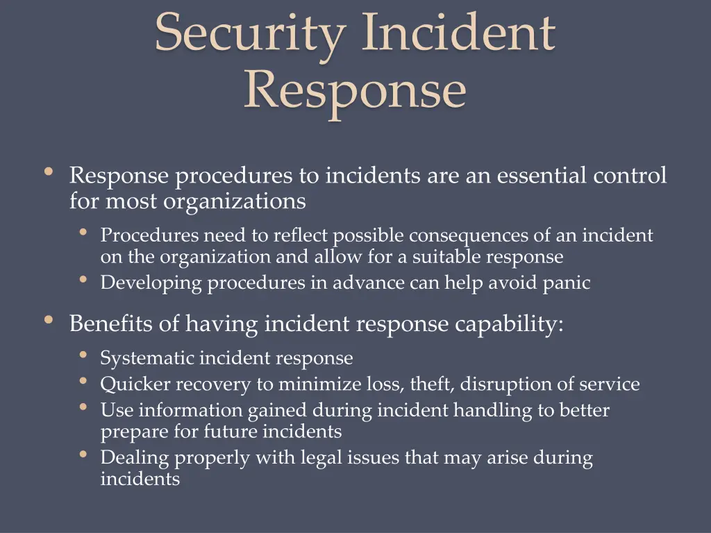 security incident response