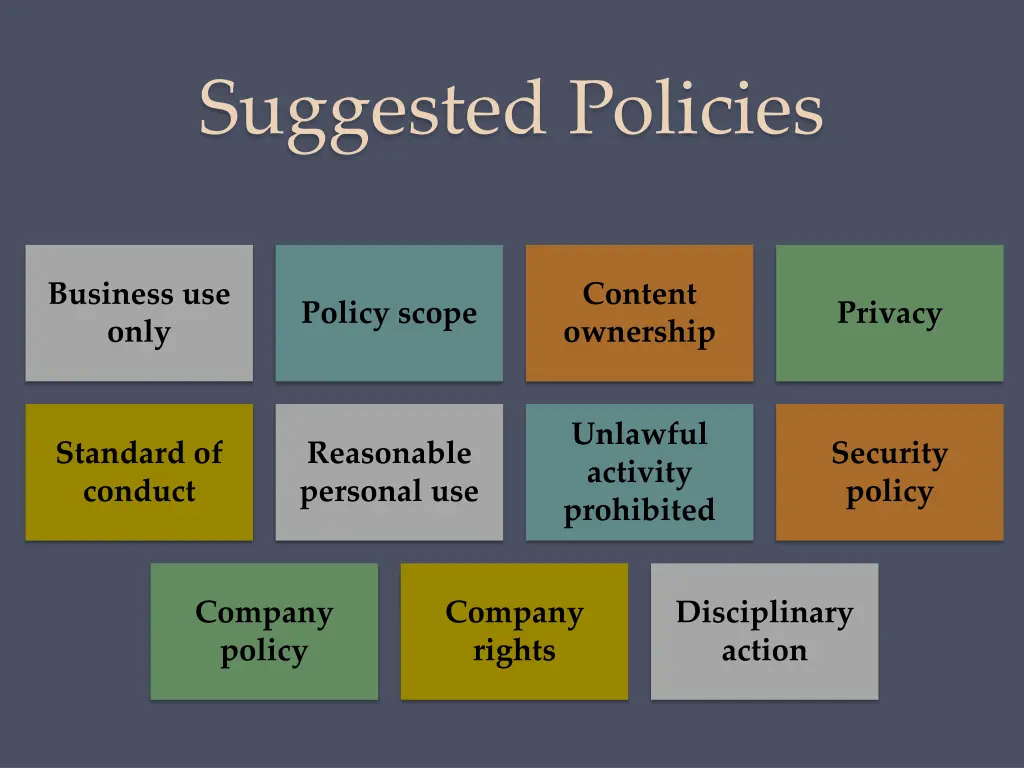 suggested policies