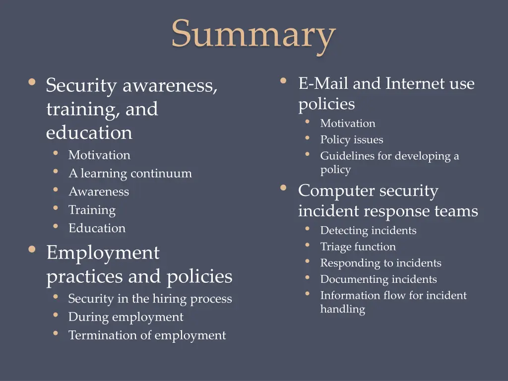 summary