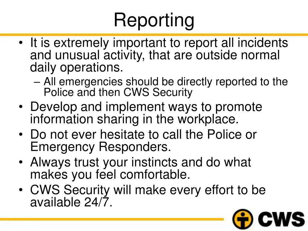 reporting