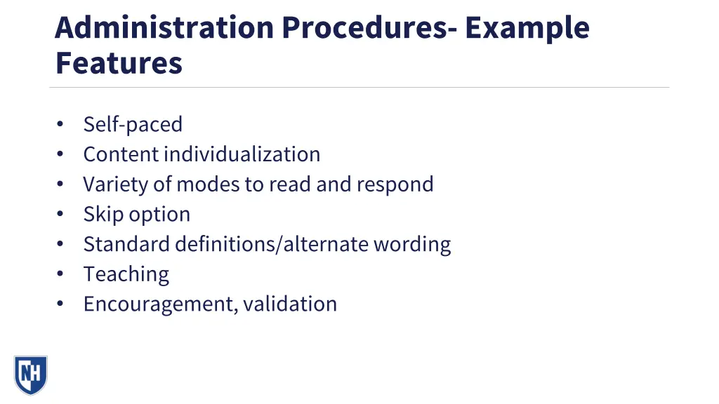 administration procedures example features