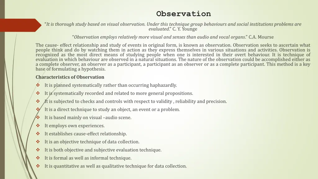 observation