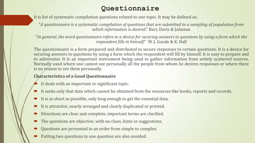 questionnaire