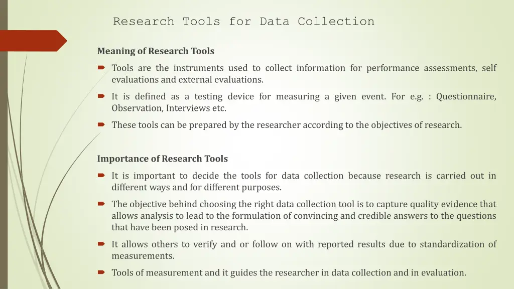research tools for data collection