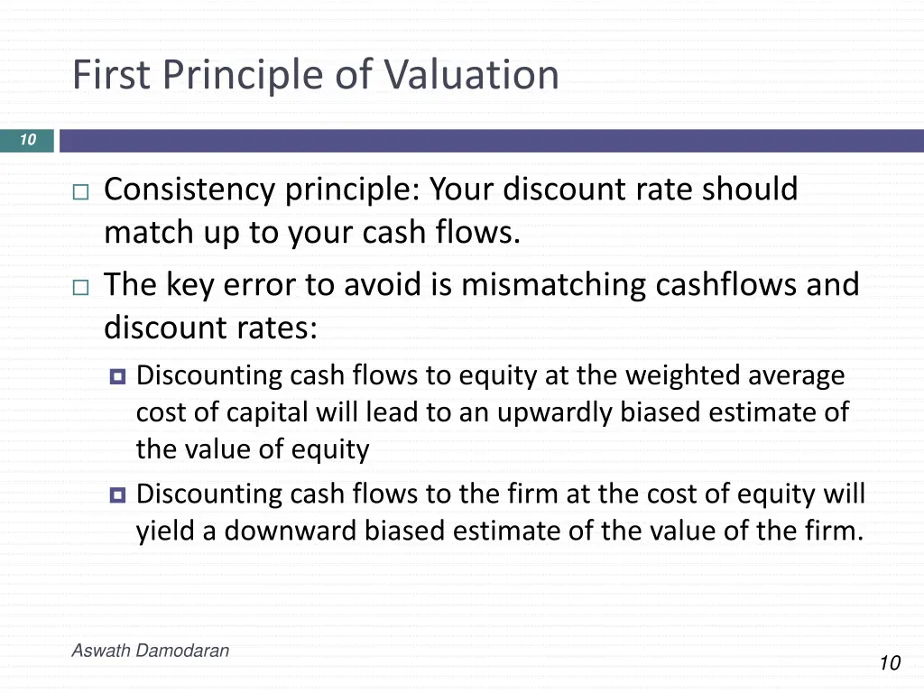 first principle of valuation
