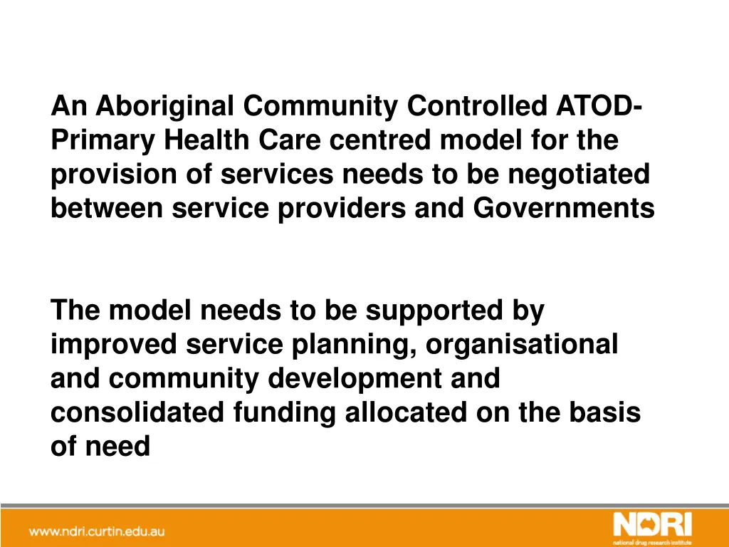 an aboriginal community controlled atod primary