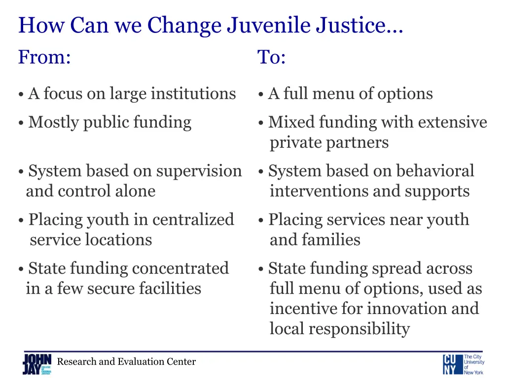how can we change juvenile justice from