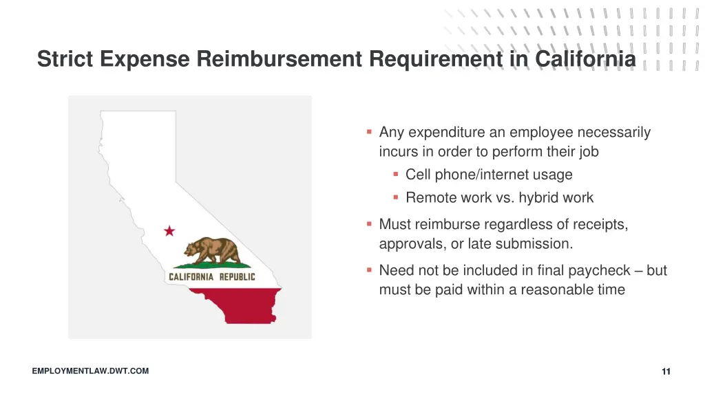 strict expense reimbursement requirement