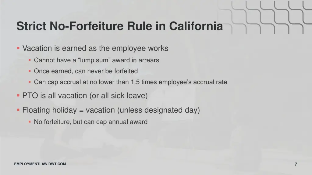 strict no forfeiture rule in california