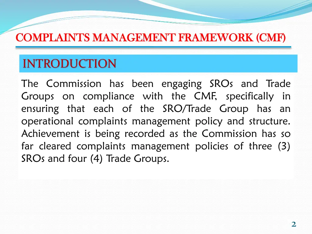 complaints management framework cmf complaints