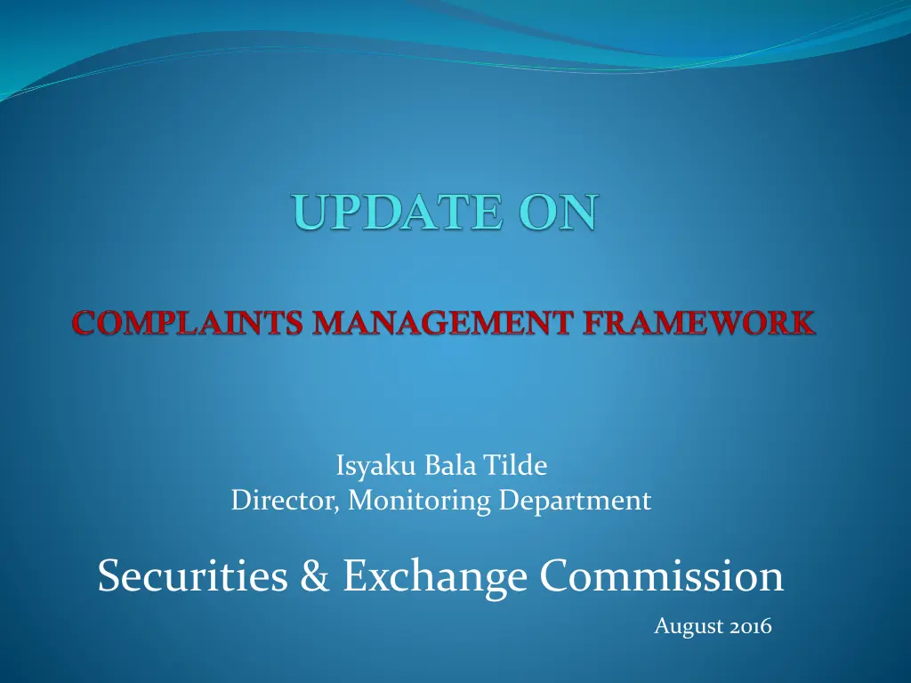 isyaku bala tilde director monitoring department