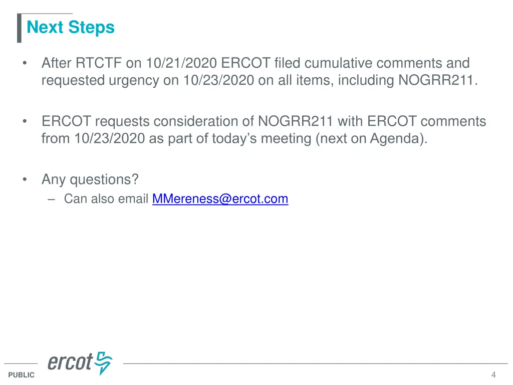 next steps
