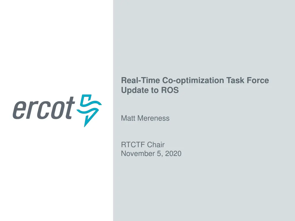 real time co optimization task force update to ros