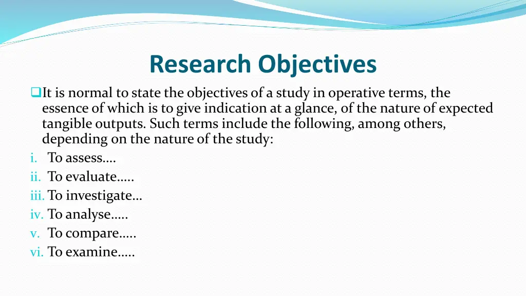 research objectives