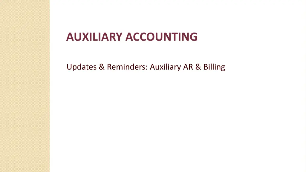 auxiliary accounting