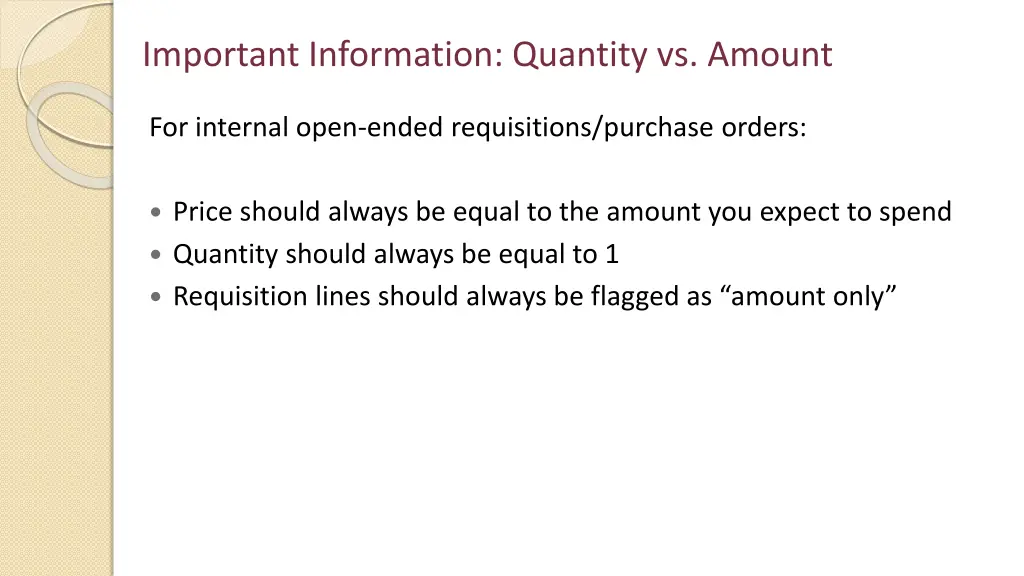 important information quantity vs amount