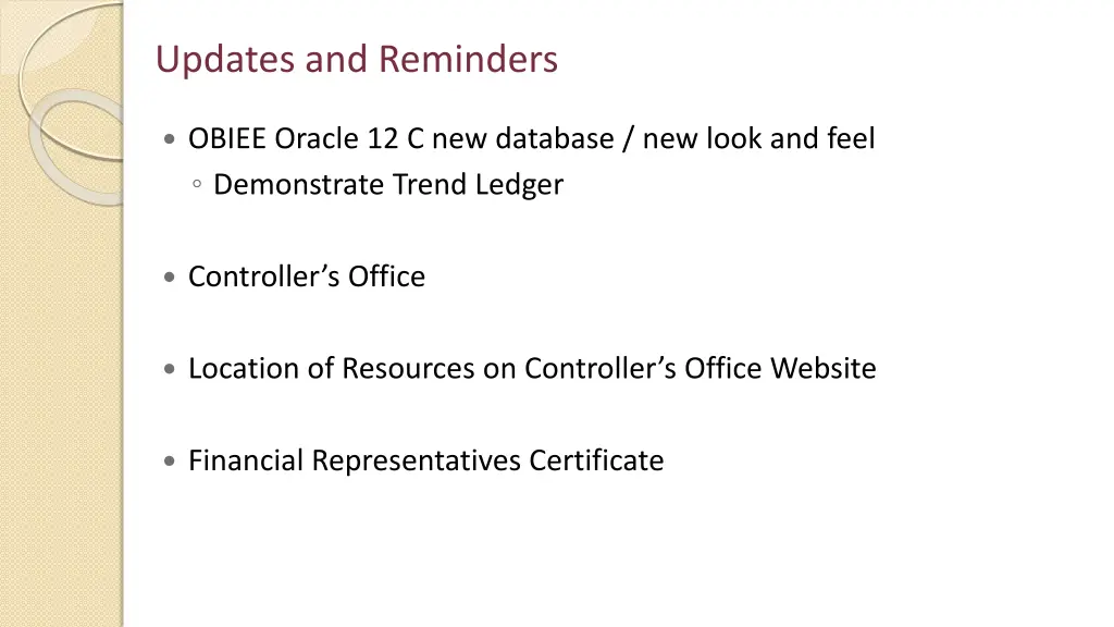 updates and reminders