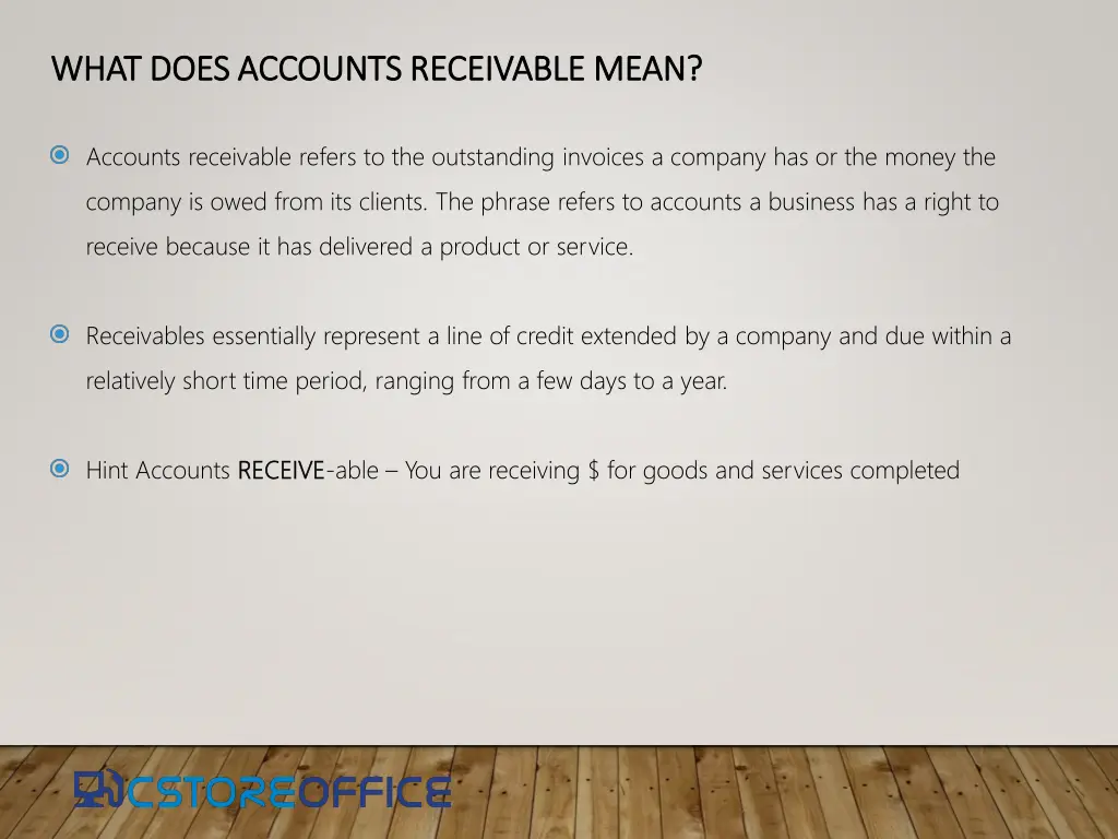 what does accounts receivable mean what does