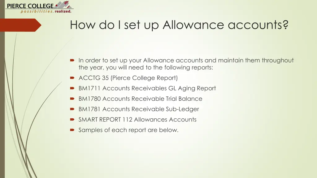 how do i set up allowance accounts