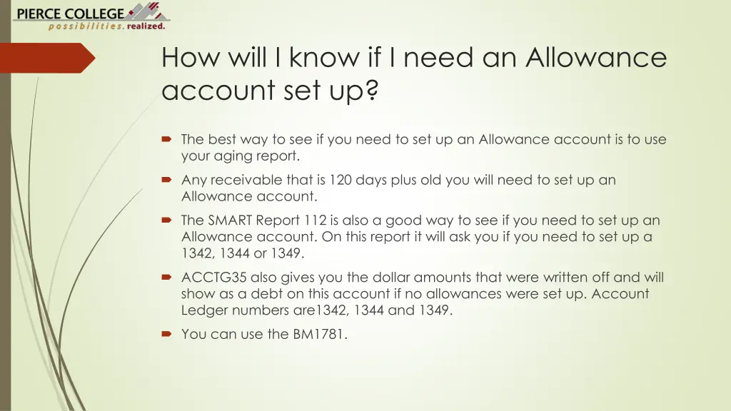 how will i know if i need an allowance account
