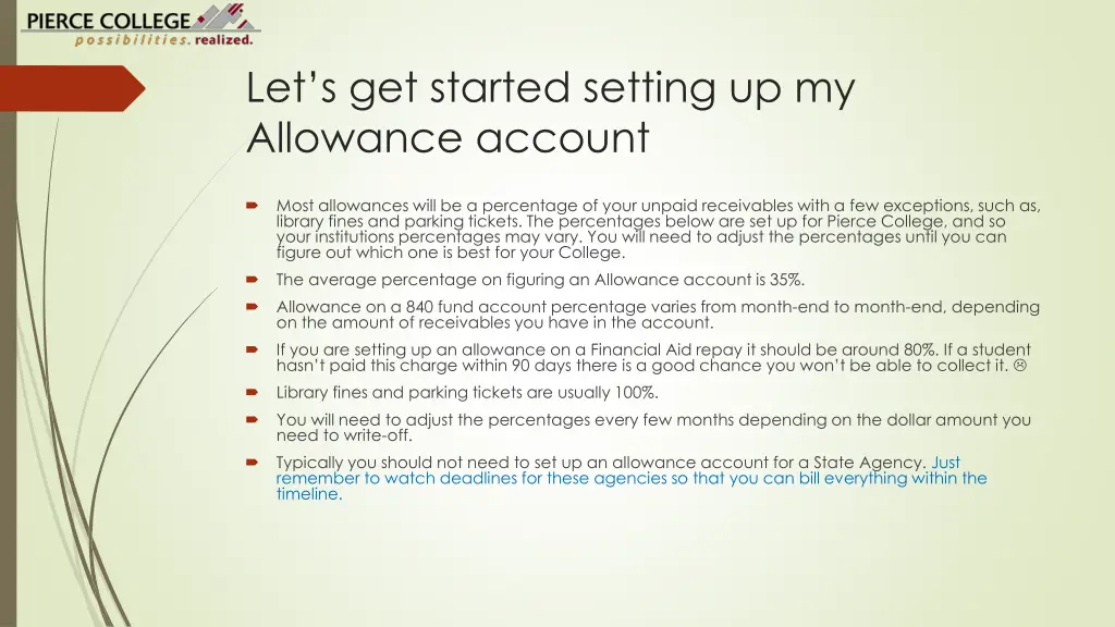 let s get started setting up my allowance account