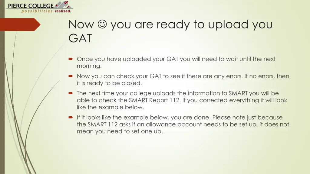 now you are ready to upload you gat